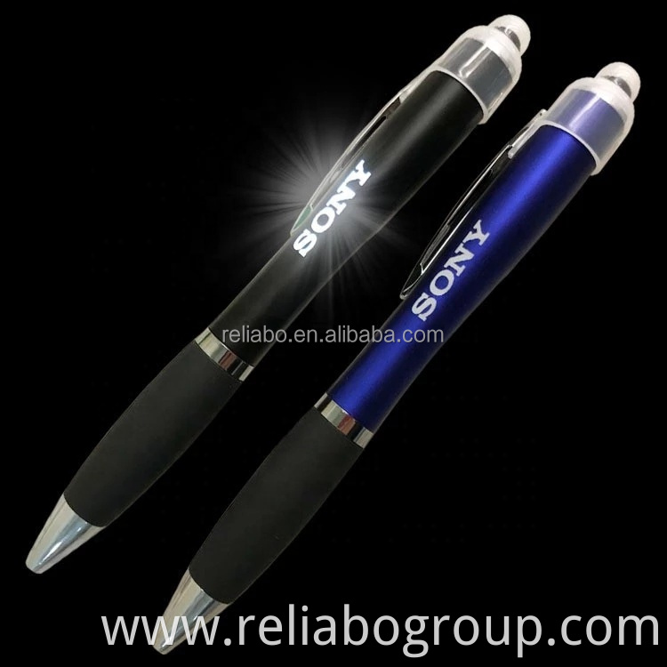 custom logo multifunction Led light Popular Cheap Logo kalem Promotional Stylus smart ballpoint pen